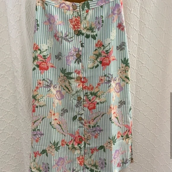 Anthropologie Floral Striped Midi Skirt - Multicolor - Picture 4 of 4